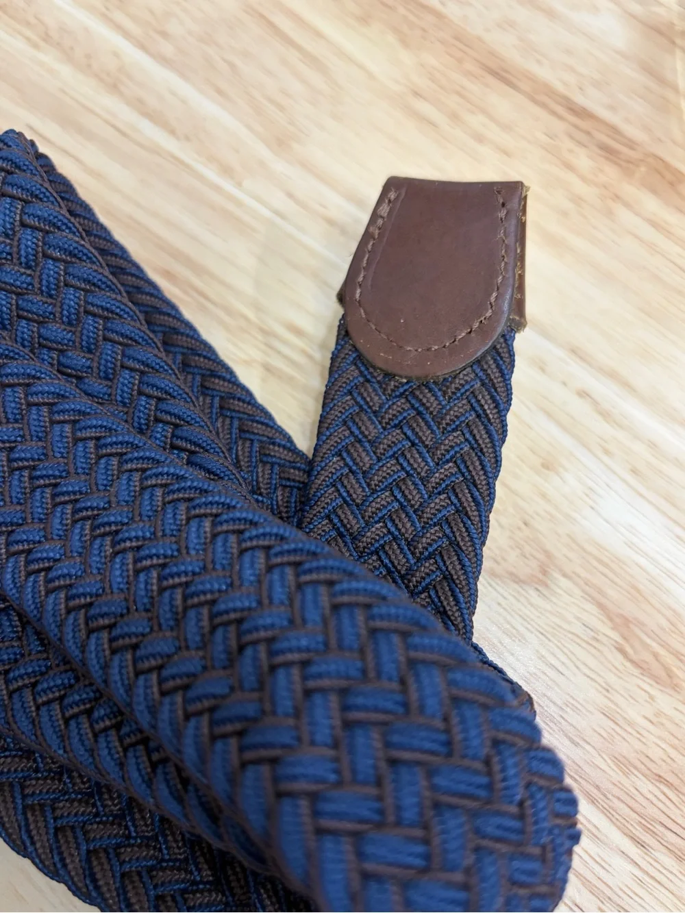Tommy Bahama Mixed Media Braided Belt Leather Details Silver Buckle Classic